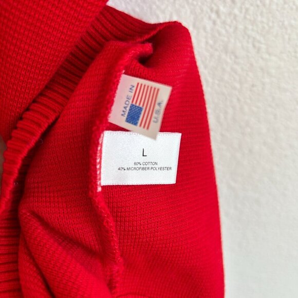 St Croix Vest Red Knit V-Neck Sweater Vest Cotton Blend Made In USA - Picture 9 of 9